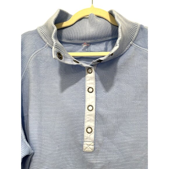 Free People So Fly Henley Blue Cropped Size Medium NWT - Picture 3 of 5